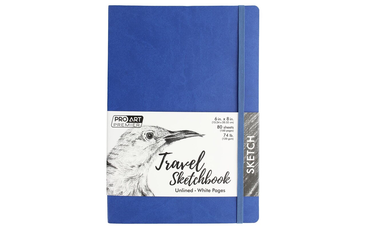 Pro Art Premier Sketch Book Travel 8"x 6" White 74lb Royal Blue 80 Sheets, Sketch Book, Sketchbook, Drawing Pad, Sketch Pad, Drawing Paper, Art Book, Drawing Book, Art Paper, Sketchbook for Drawing